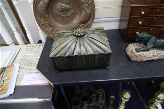 An Anglo Indian buffalo horn work box, 15.5in.